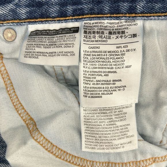 Levis 505 Regular Straight Men's 38x32 Light Wash Denim Blue Jeans Zip *read - Picture 9 of 10